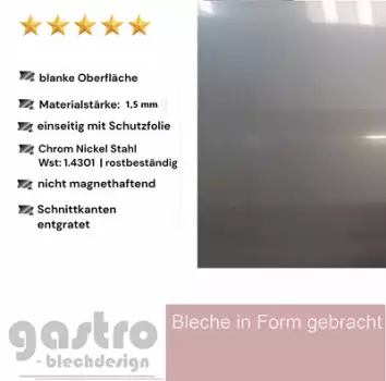 Edelstahl Blech K240 geschliffen VA